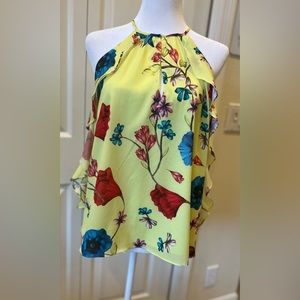 Parker Women's Ruffle Floral Halter Top   Size S